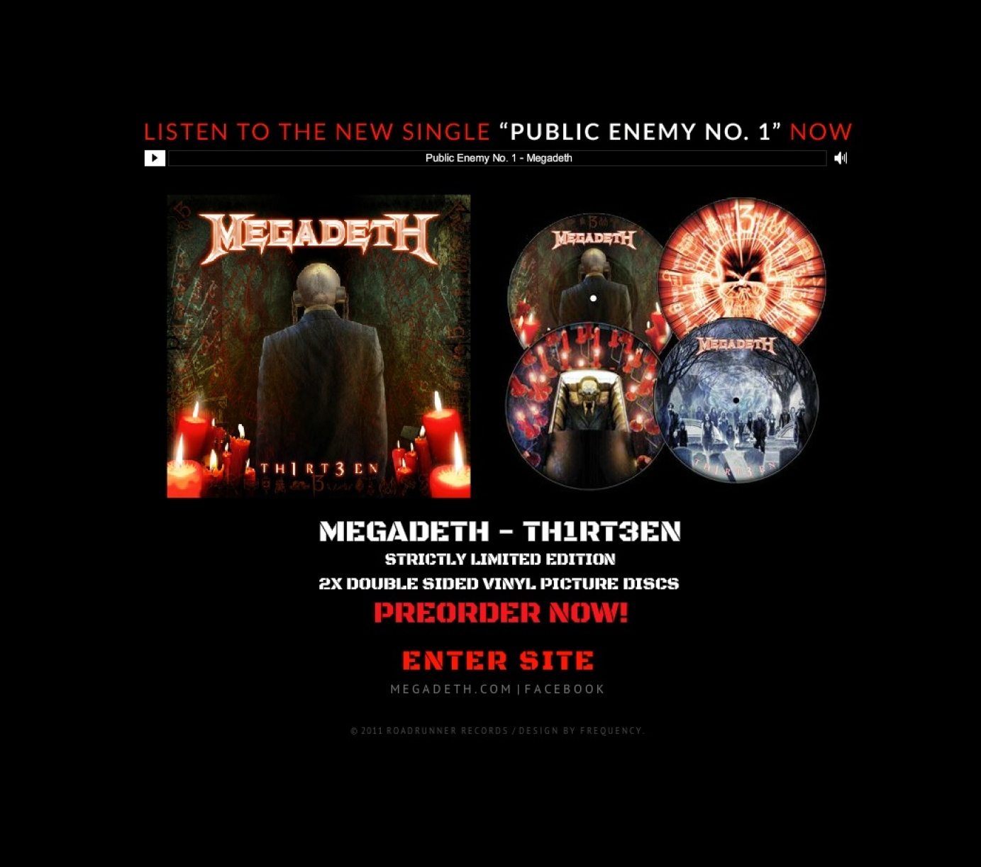 Website for Megadeth by Frequency
