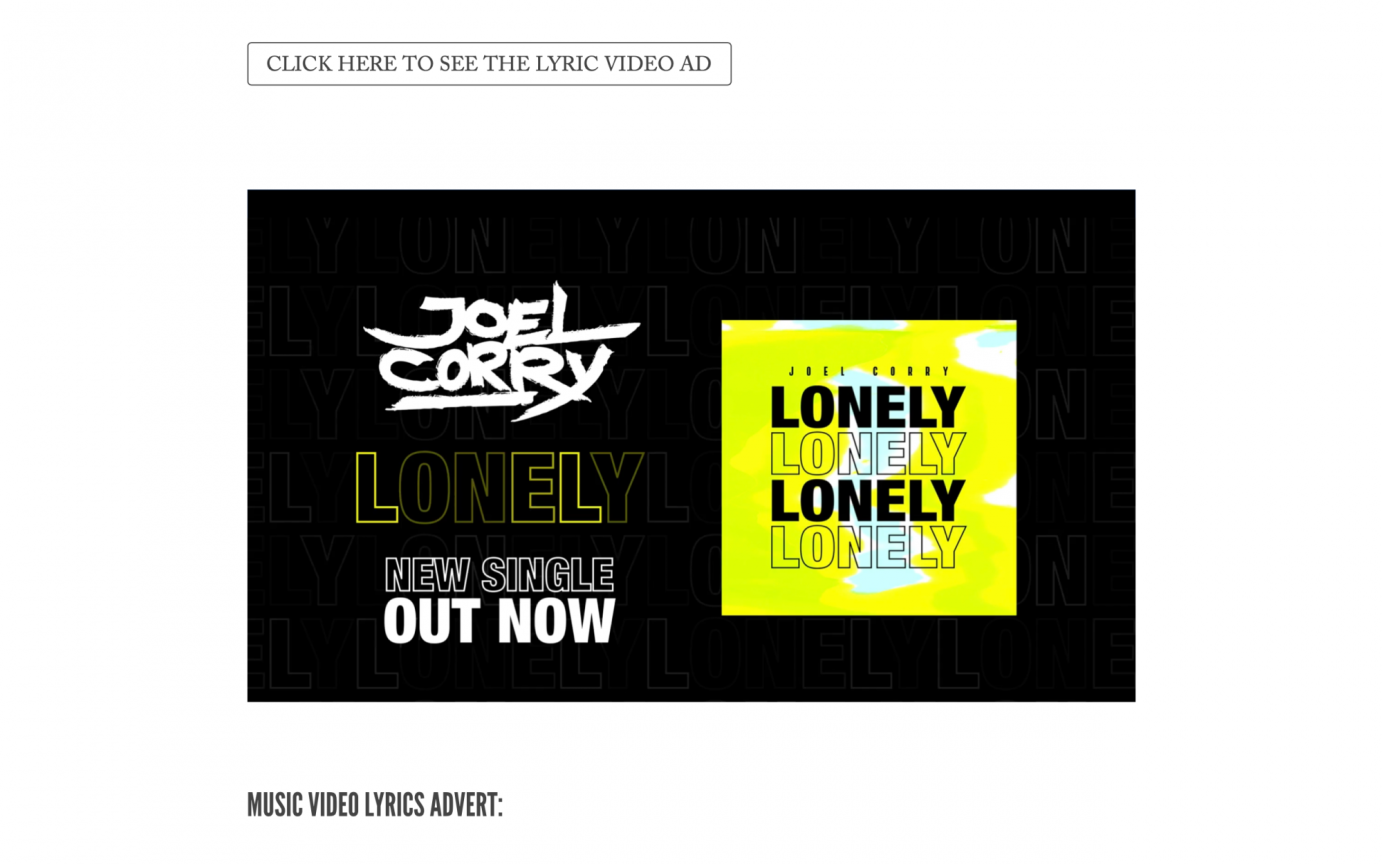 Joel Corry - Lonely (Official Lyric Video)