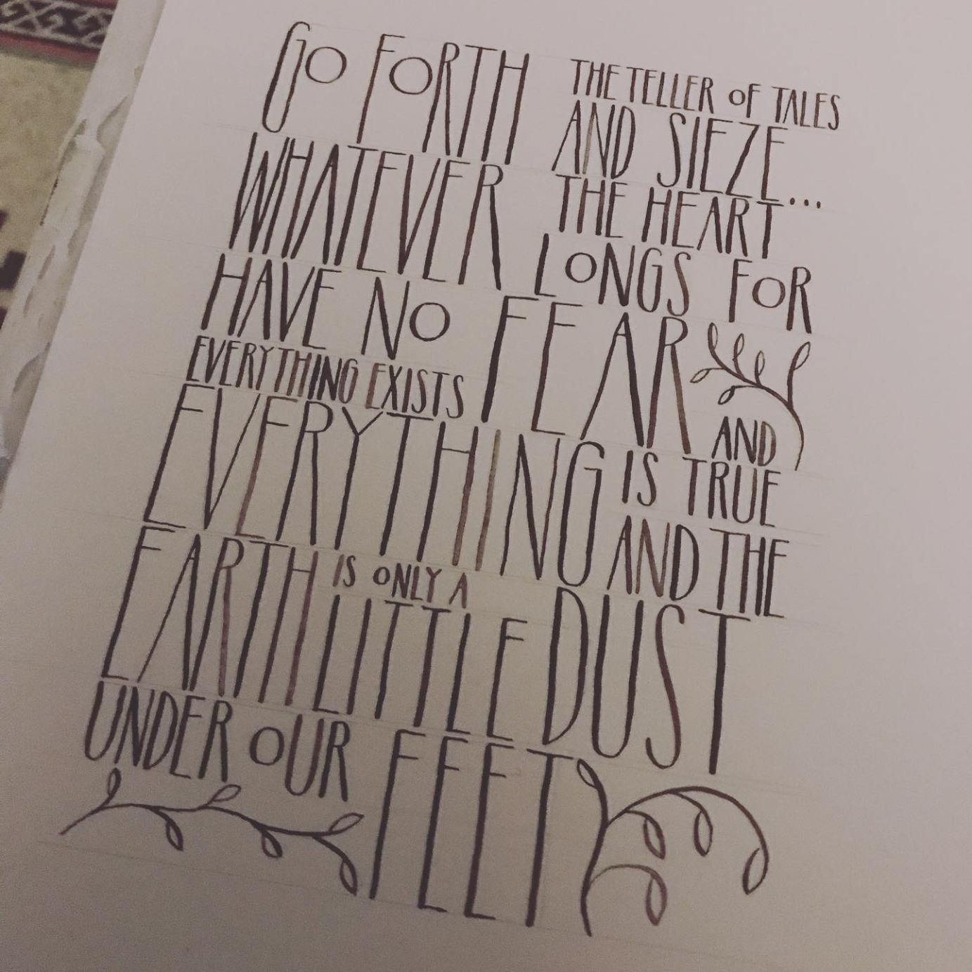 Hand drawn lettering and Calligraphy