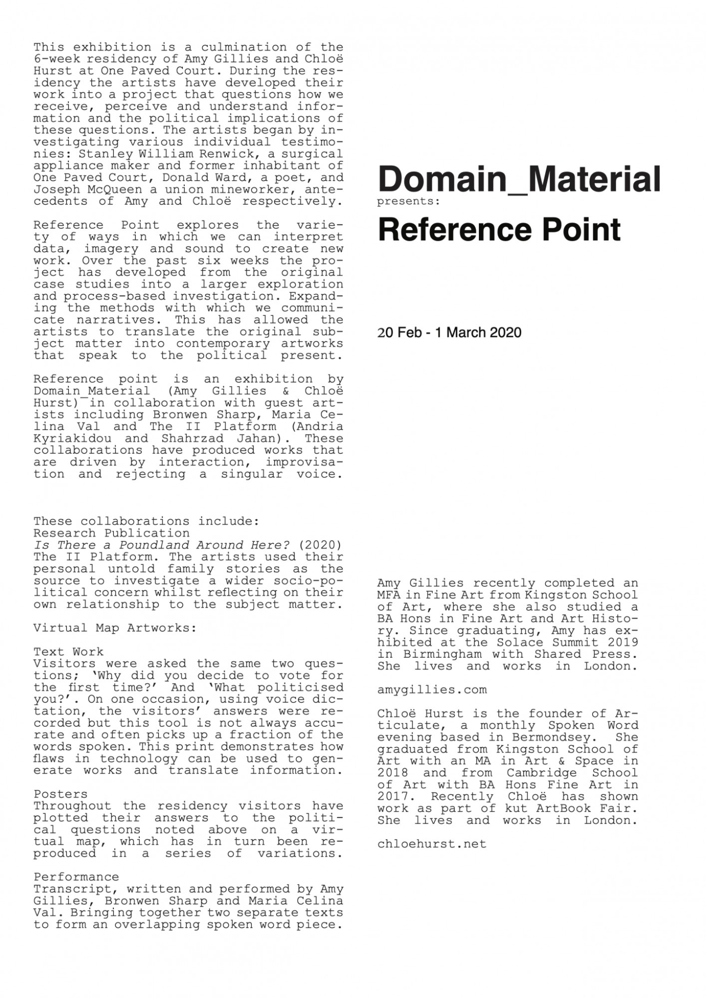 Domain_Material presents: Reference Point