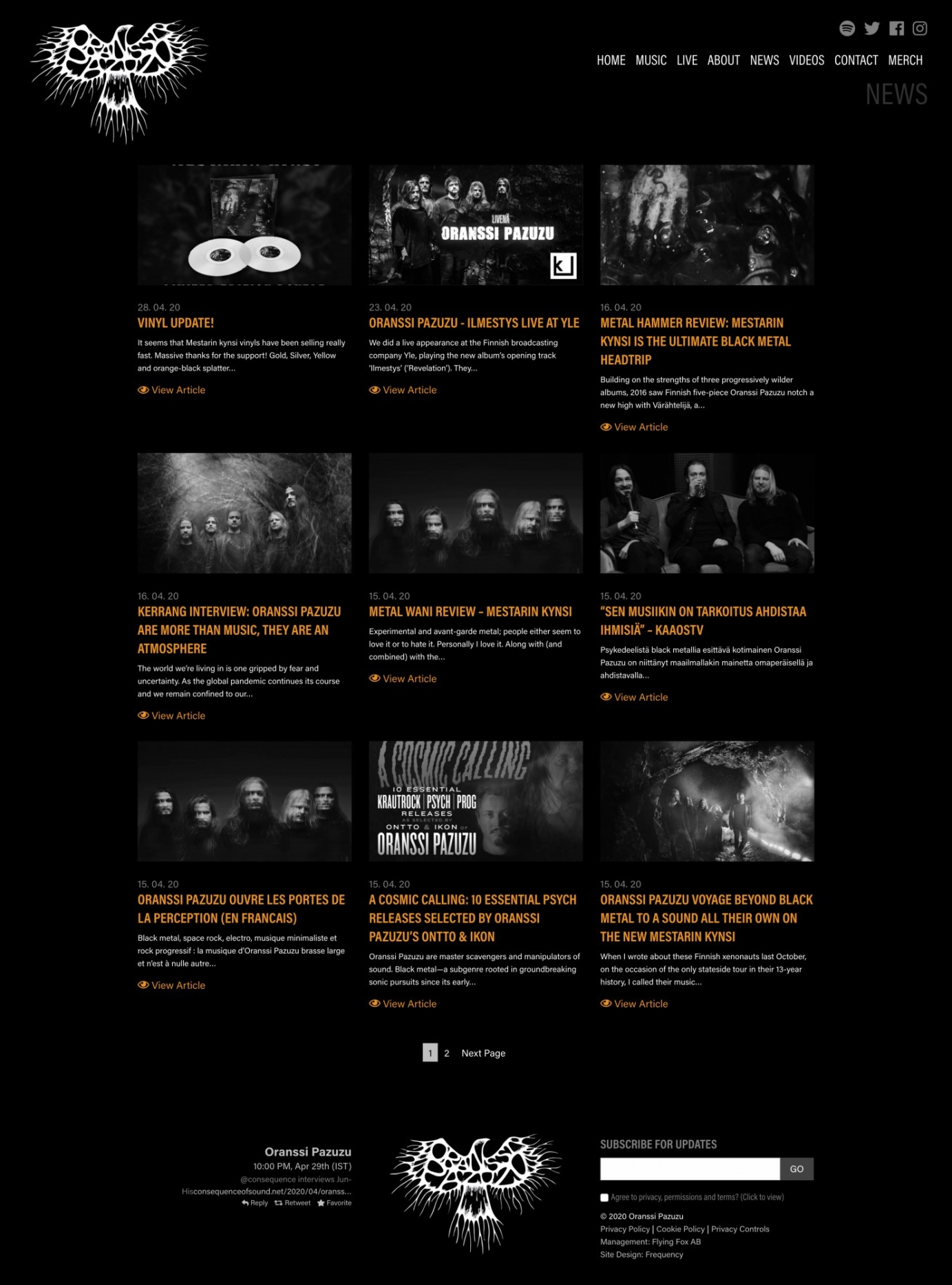 Oranssi Pazuzu Website