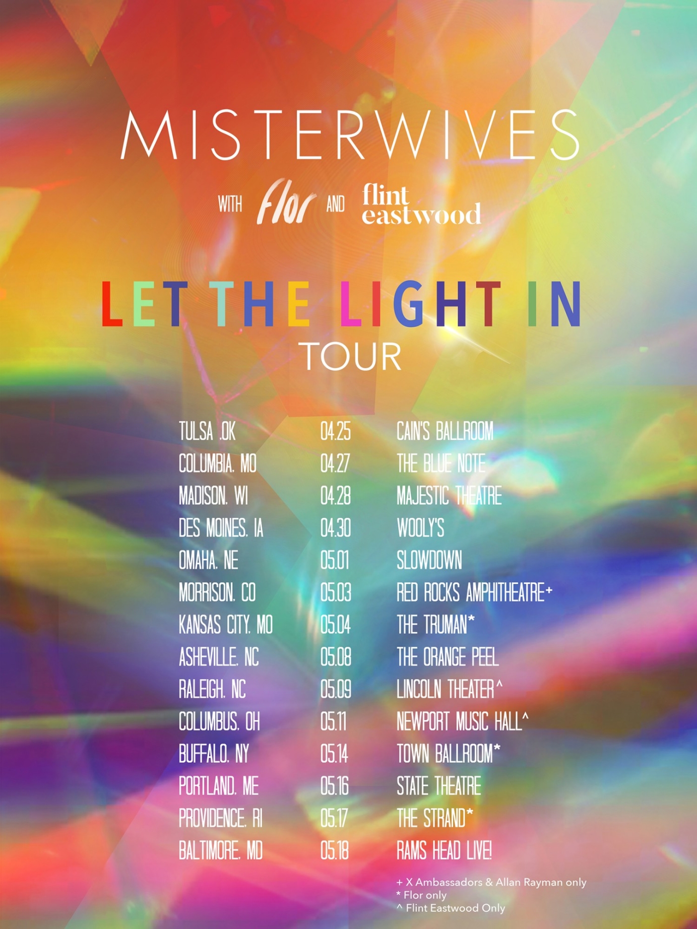 Misterwives Let the Light In Tour Poster