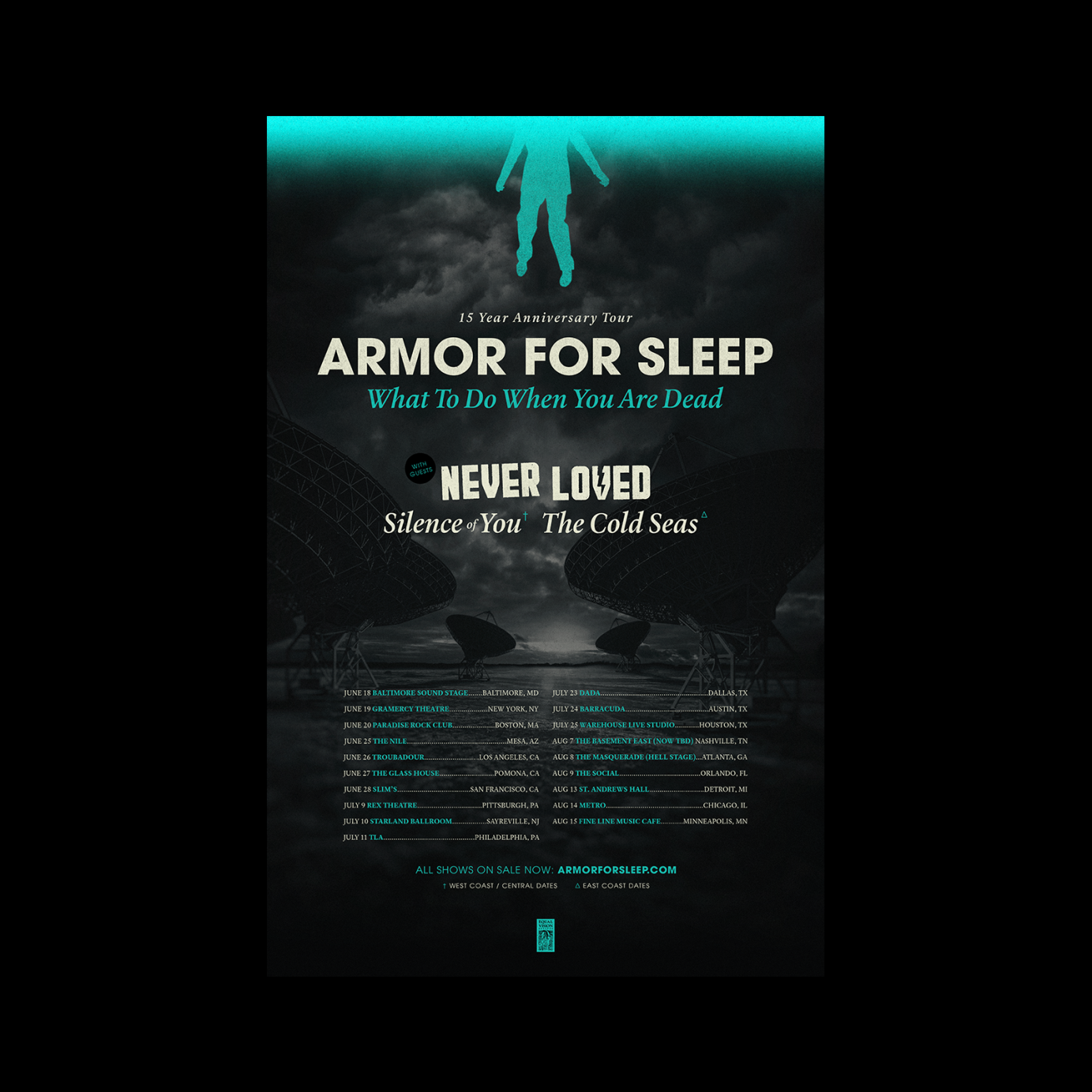 Armor For Sleep - 15 Year Anniversary Tour Poster