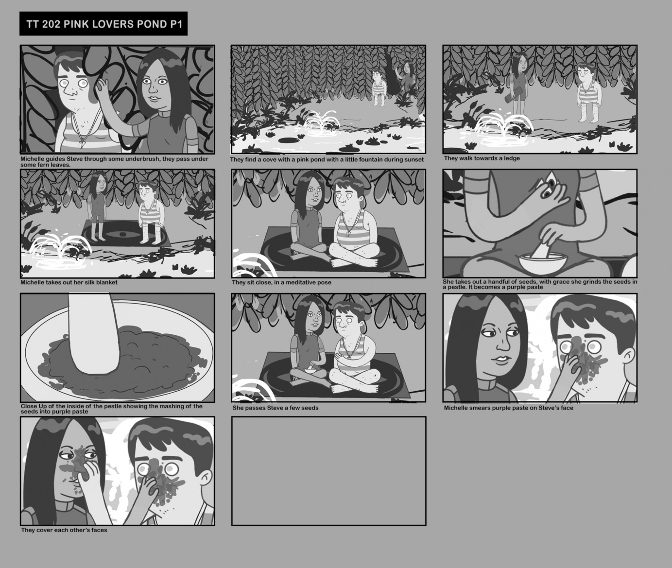 Storyboards for Adult Swim's Tender Touches S2 EP2