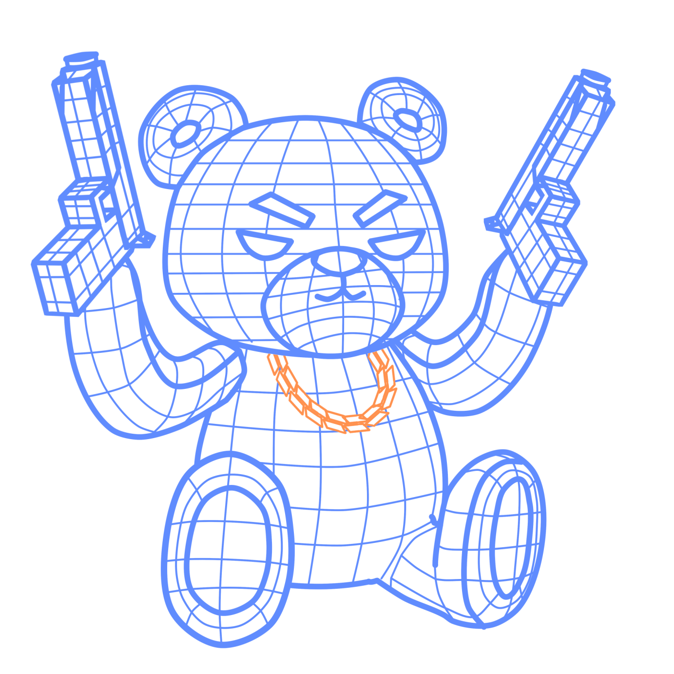3d Wireframe teddy bear " DJ WHOO KID"