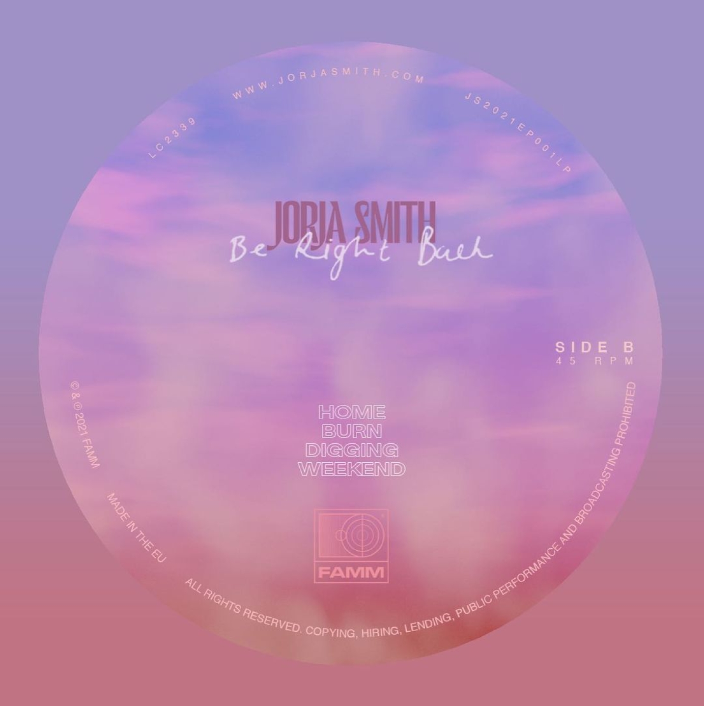 JORJA SMITH - EP + Vinyl Cover/Packaging Design