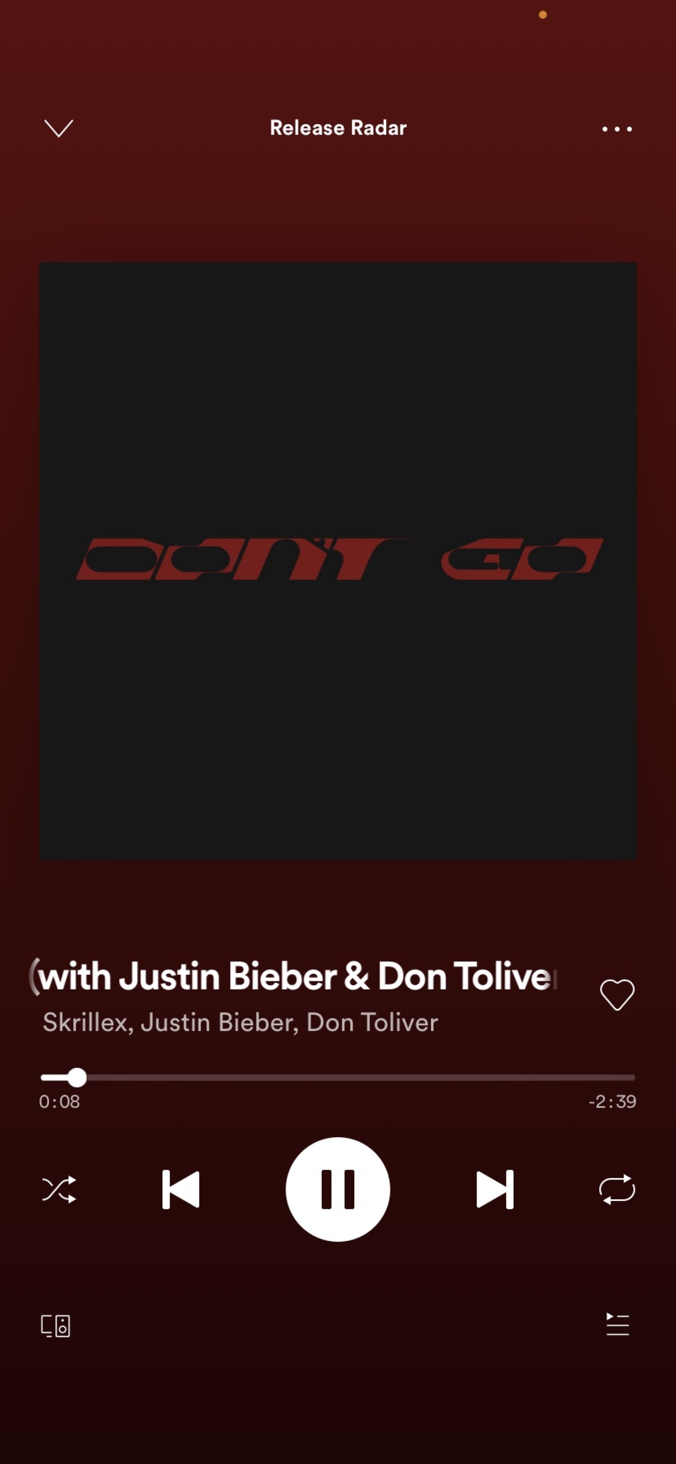 Don’t Go by Skrillex, Justin Bieber, and Don Toliver Typography Design